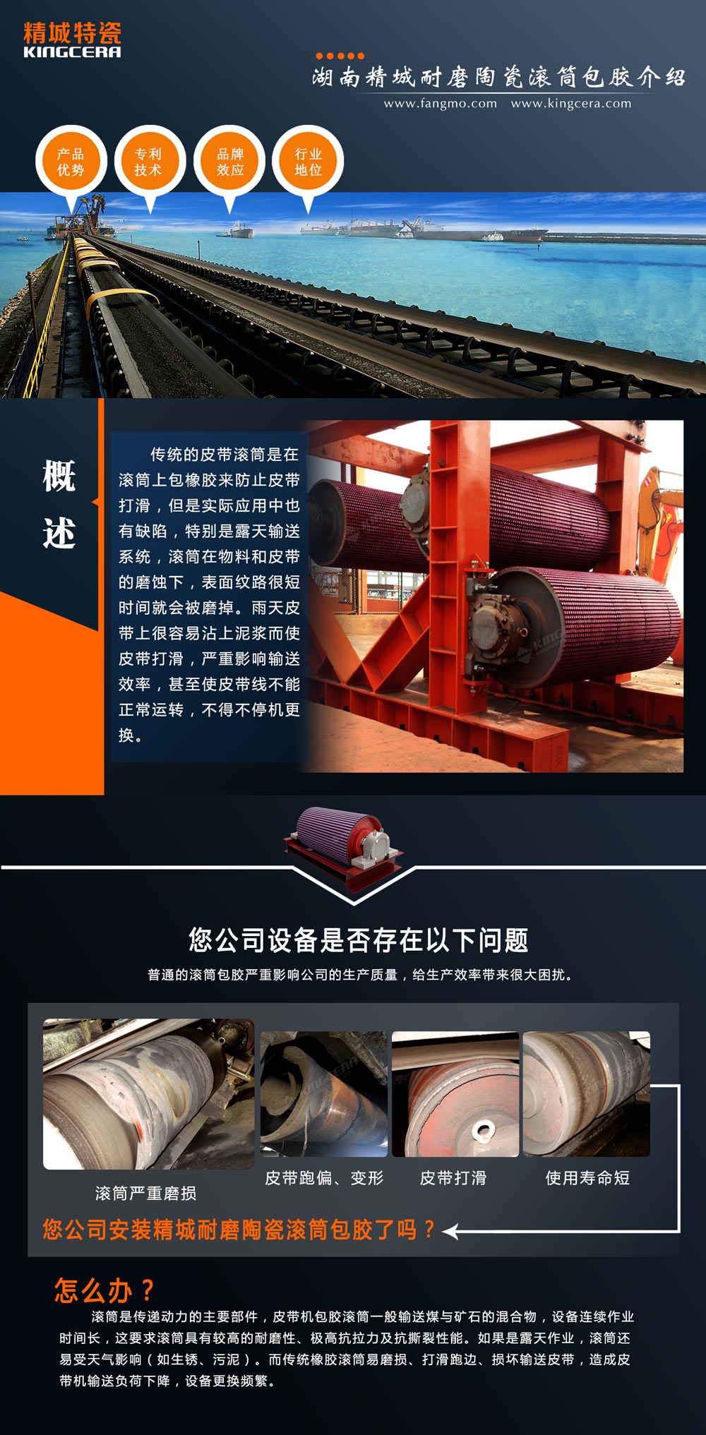 湖南KB88凯时官网耐磨陶瓷滚筒包胶